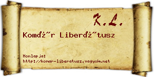 Komár Liberátusz névjegykártya
